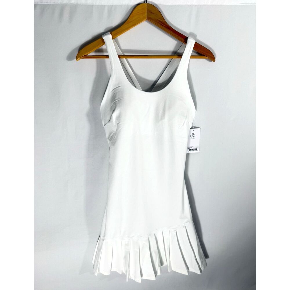 Sage Collective White Tennis Dress Small NWT Pleated Athletic Dress
